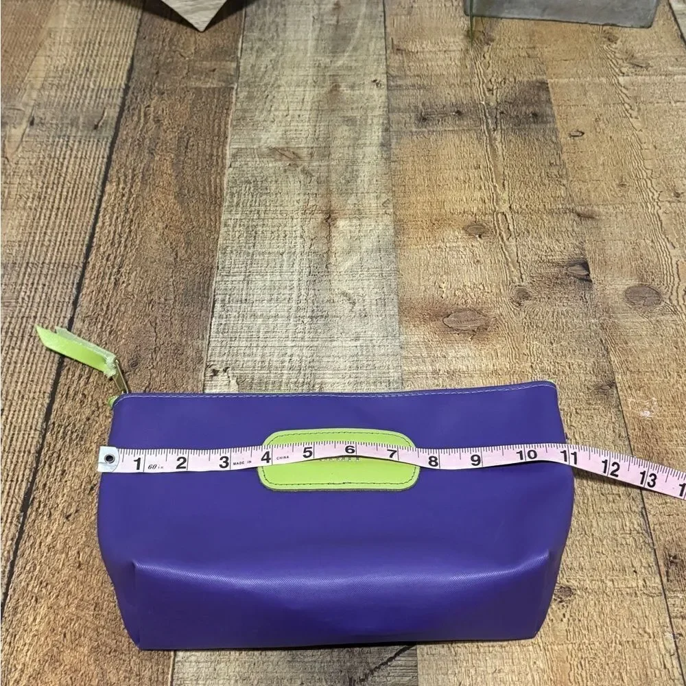 Jon Hart Design Grande Make Up Bag Zippered Pouch Cosmetic Toiletry Purple Green